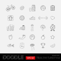 Healthy lifestyle icons