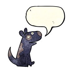 cartoon happy dog with speech bubble N93