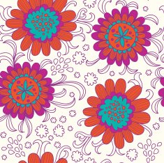 Abstract flowers vector pattern design