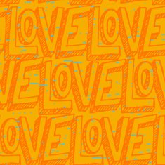 Seamless pop art pattern repeating doodle LOVE lettering for Va