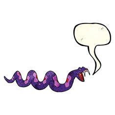 cartoon poisonous snake with speech bubble N9