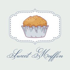 Vector illustartion of hand drawn muffin
