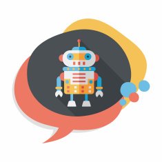 robot concept flat icon with long shadow eps10 N275