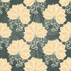 Seamless Floral Pattern (Vector) Hand Drawn Texture N91