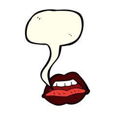 cartoon sexy lips symbol with speech bubble N10
