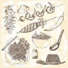 Asia food set