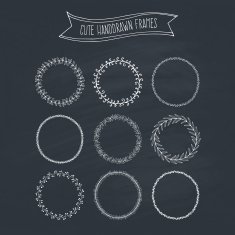 Romantic Wreaths on Chalkboard