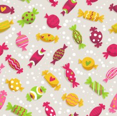 Seamless pattern with colorful sweets