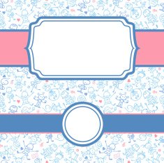 Playing Children Seamless Pattern And Frames Set N2