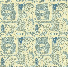 doodle pattern with forest animals