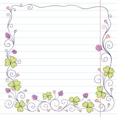 Clover frame on sketch paper