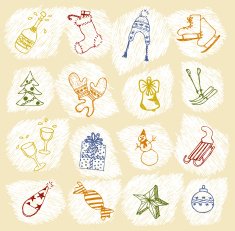 Hand-drawn Christmas icons
