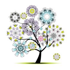 Art tree floral for your design