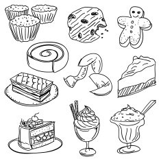 Dessert collection in Black and White
