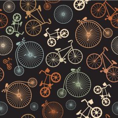 Vector seamless colorful retro vintage bicycle hipster background N2