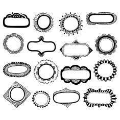 Set of hand drawn doodle frames N4