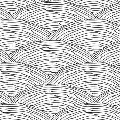 Seamless pattern with abstract doodle hand drawn wavy scale text