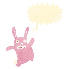 retro cartoon pink rabbit