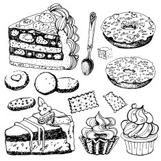 Collection of Hand Drawn Bakery Goods