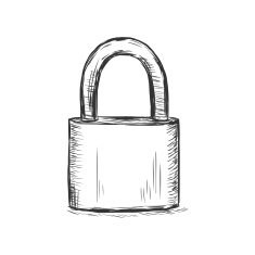 vector sketch illustration - padlock