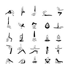 hand drawing cartoon yoga