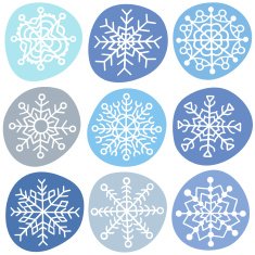 Doodle pattern with snowflakes