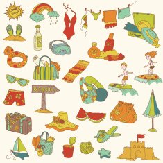 Doodled Summer Elements