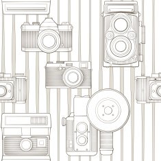 vintage seamless pattern with camera
