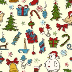 Set of christmas objects