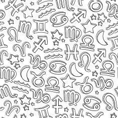 Seamless zodiac sign vector background