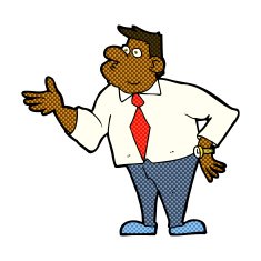 comic cartoon businessman asking question N3
