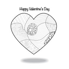 abstract pattern heart illustration in zentangle style N2