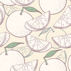 Grapefruit stylized seamless pattern
