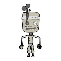 cartoon malfunctioning robot N4