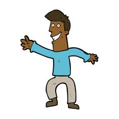 cartoon happy man dancing N26