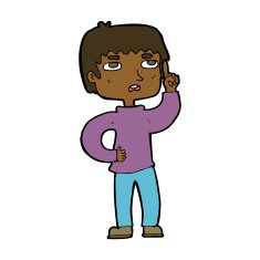 cartoon boy with question N18