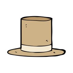 cartoon old top hat N16