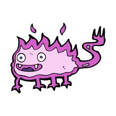 cartoon little fire demon N17
