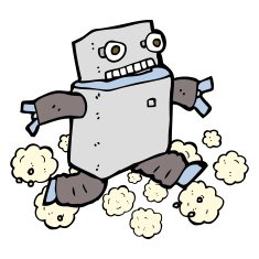 cartoon running robot N6