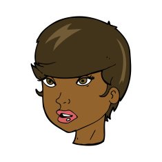 cartoon pretty female face N65