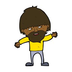 cartoon happy bearded man waving N7