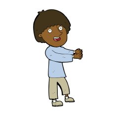 cartoon happy man showing N7