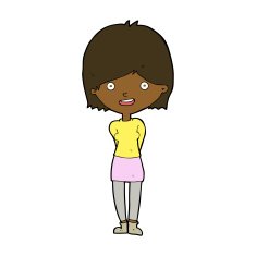 cartoon friendly woman N48