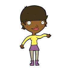 cartoon happy woman N186