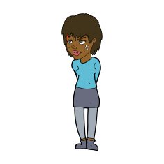 cartoon woman with plaster on face N13