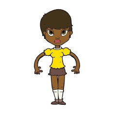 cartoon woman looking annoyed N7