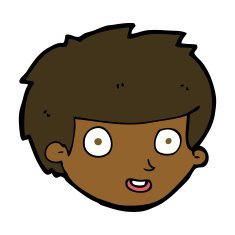 cartoon happy boy's face N14