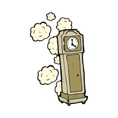 cartoon old grandfather clock N4