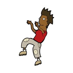 cartoon happy man doing funny dance N12