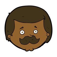 Cartoon Man With Mustache N79